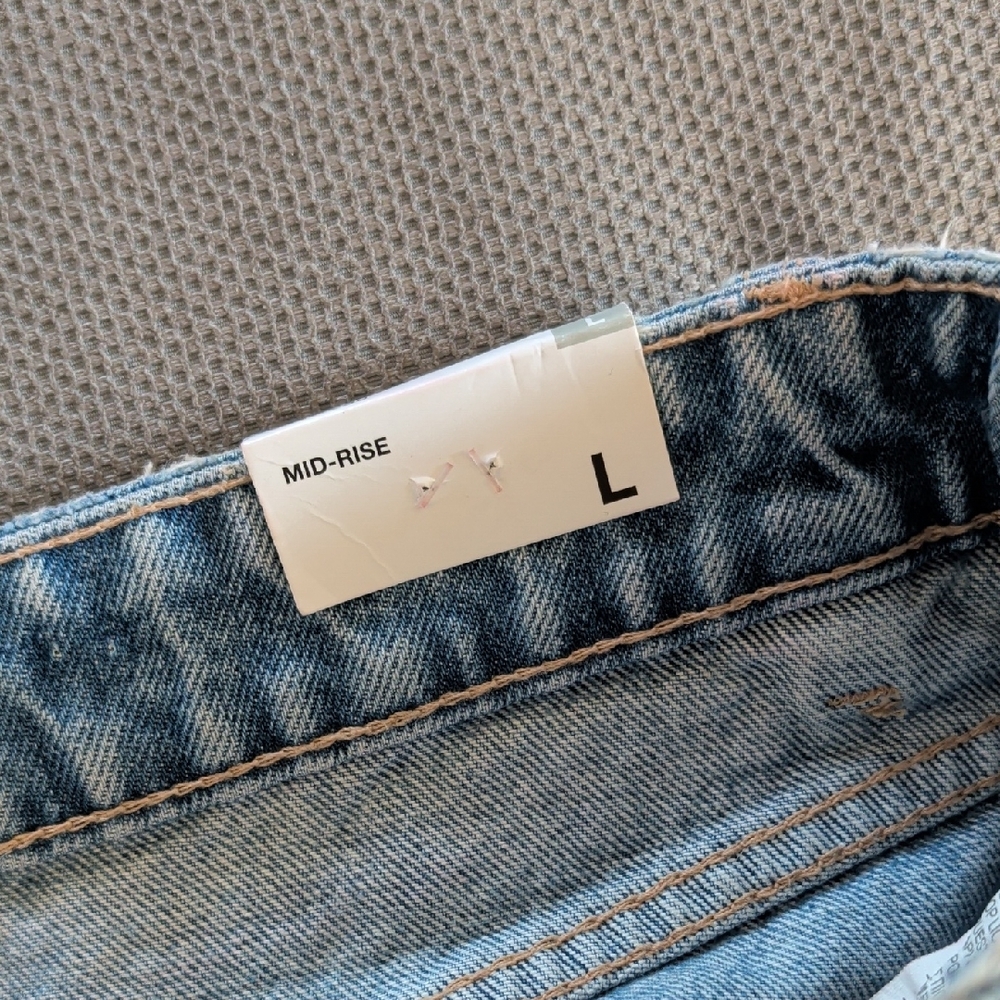 ZARA Light Blue Distressed Denim Mini Skirt - Picture 4 of 9